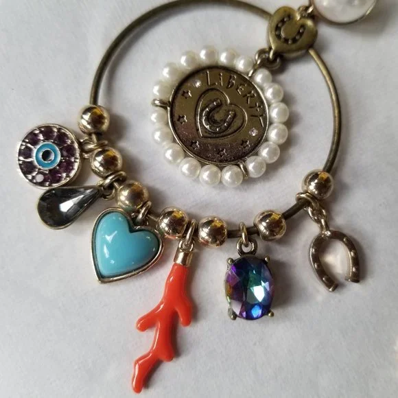 Betsey Johnson Vintage Hoop Charm Earrings - EPC - Picture 6 of 14